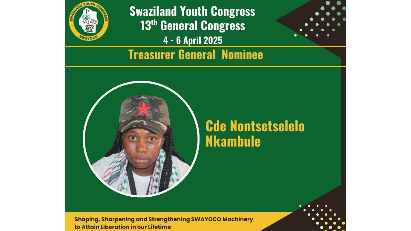 Nontsetselelo Nkambule openly campaigned for the position of treasury general for a proscribed entity and was eventually elected.